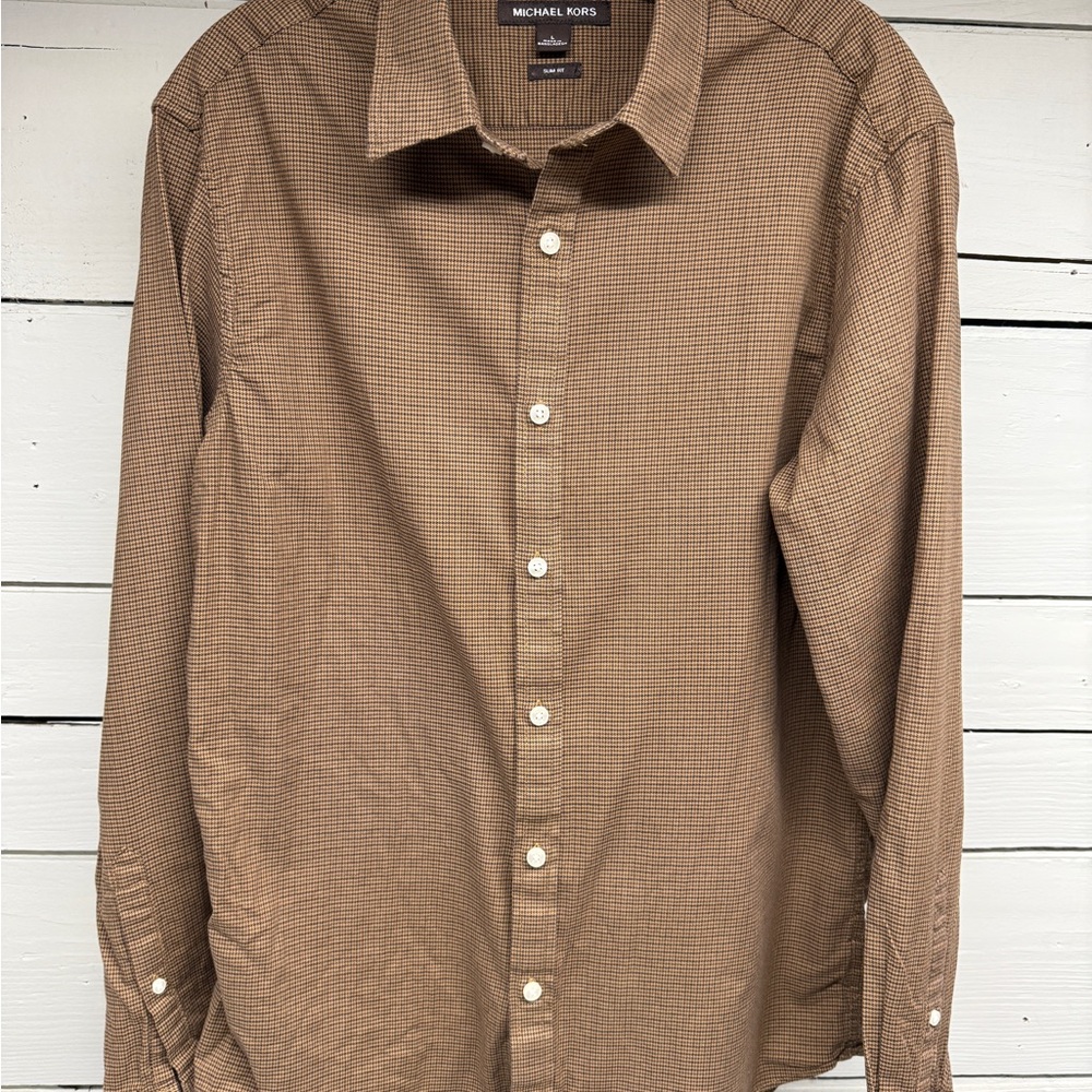 Michael Kors Tan Casual Button Down Shirt